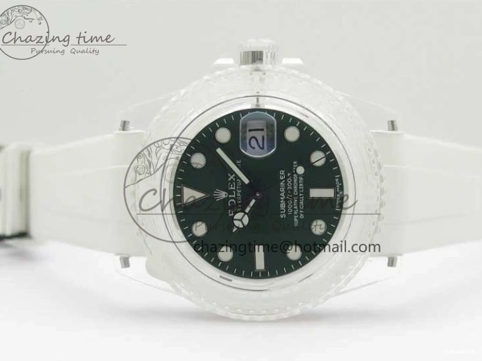 Dial Strap White Green Submariner on VR3135 3AF Transparent Best Phantomlab Edition Rubber 0217